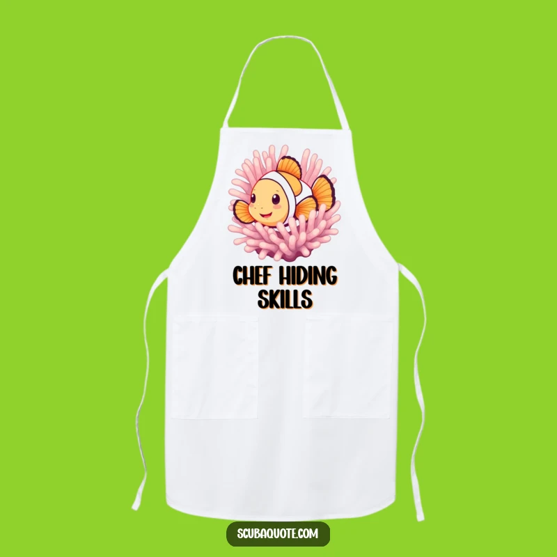 Funny Smiling Clownfish Apron - Playful Peek-a-Boo Chef's Bib, Hilarious Ocean Gift