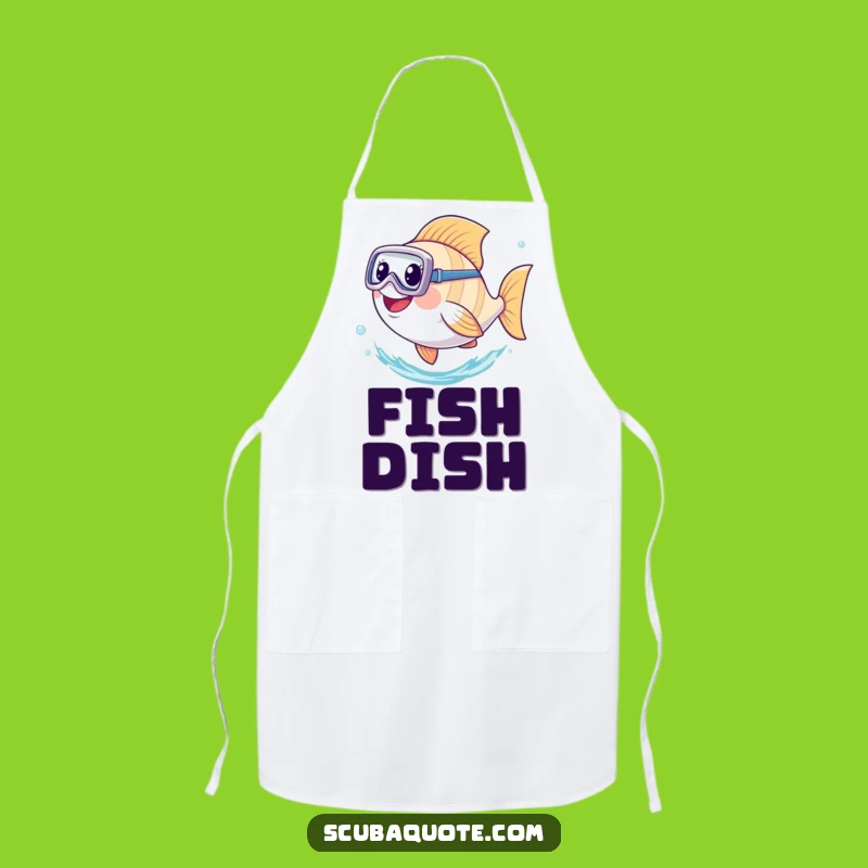 Funny Diving Fish Apron: Happy Chef's Underwater Kitchen Adventure