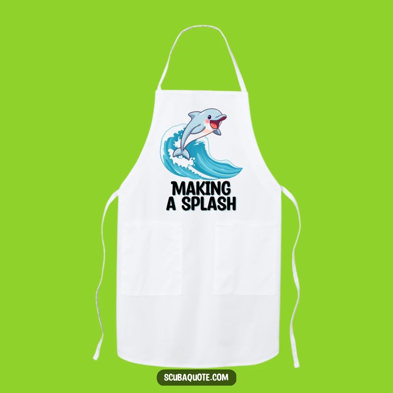 Funny Dolphin Chef Apron: Enthusiastic Ocean Vibes for Cooks