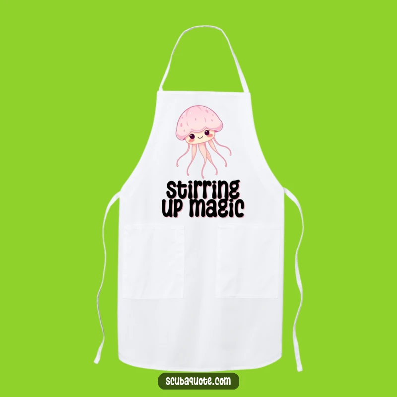 Funny Jellyfish Chef Apron: Serene Glow for Kitchen Magic