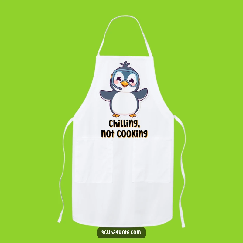 Funny Penguin Snorkel Apron: Kitchen Explorer Gear, Fun Funny Gift for Cooks