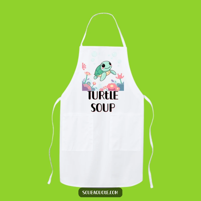 Funny Sea Turtle Apron: Cheerful Chef's Underwater Kitchen Adventure