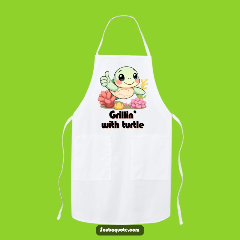 Funny Sea Turtle Thumbs Up Apron - Kitchen Positivity Gift