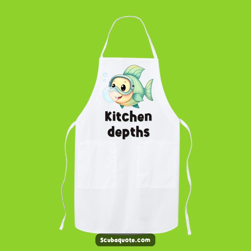 Happy Fish Diving Mask Apron - Fun Kitchen Wear, Perfect Funny Gift for Cooks
