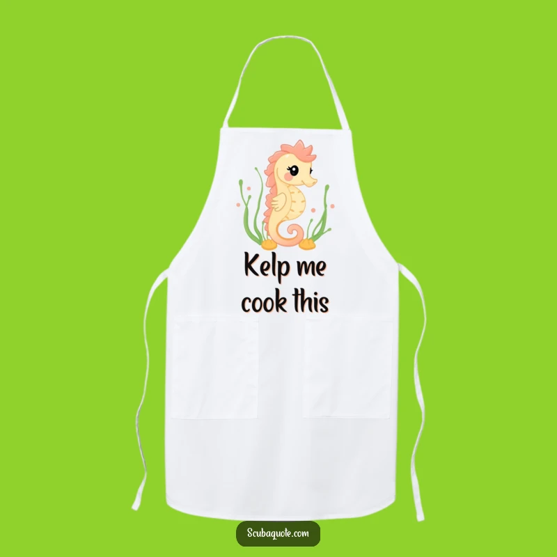 Funny Happy Seahorse Apron - Graceful Ocean Chef's Bib, Hilarious Marine Gift