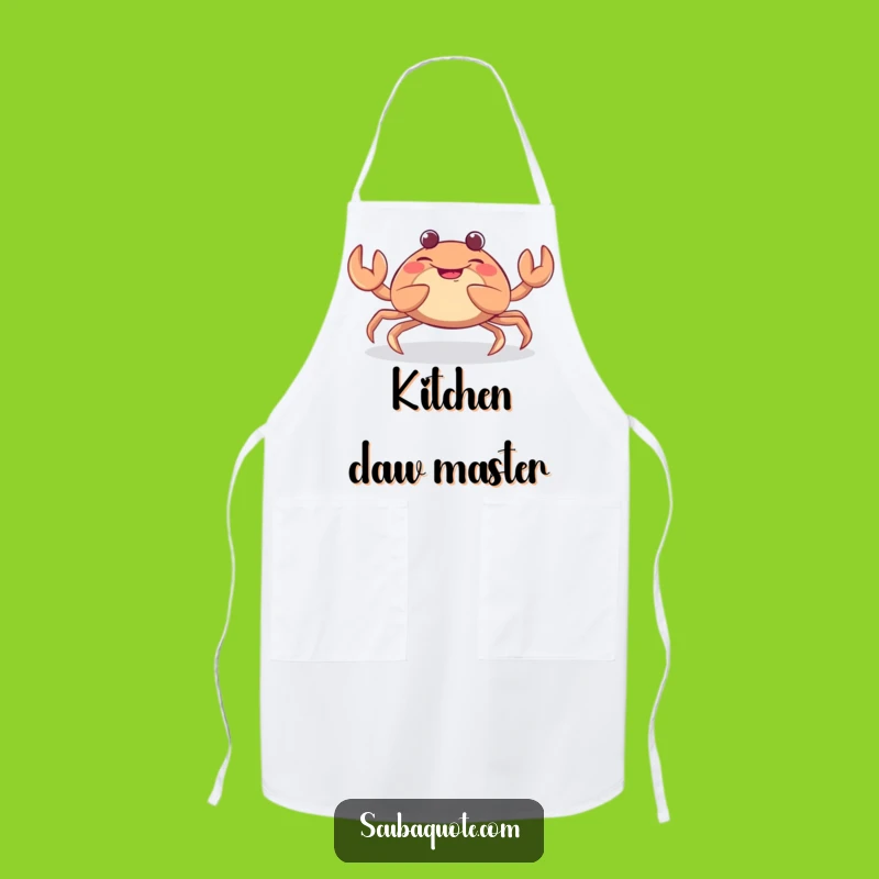 Funny Giggling Crab Apron - Playful Crustacean Chef's Bib, Hilarious Cooking Gift