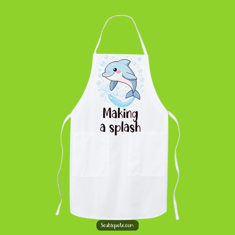 Funny Dolphin Bubble Apron: Kitchen Marine Fun, Playful Funny Gift for Cooks
