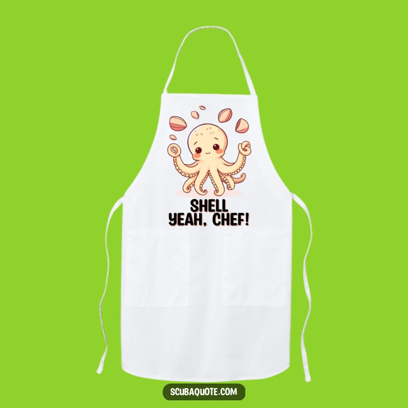 Funny Octopus Apron: Kitchen Fun with Octopus Juggling Shells - Great Chef Gift!