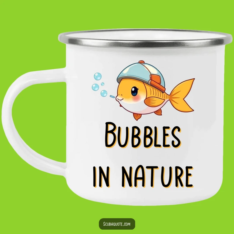 Durable Funny Goldfish Helmet Camping Mug: Adventure with Aquatic Vibes