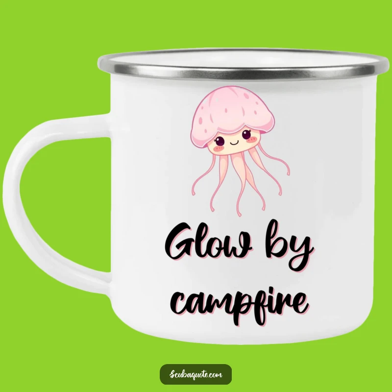Funny Jellyfish Camping Mug: Serene Glow on Your Adventures