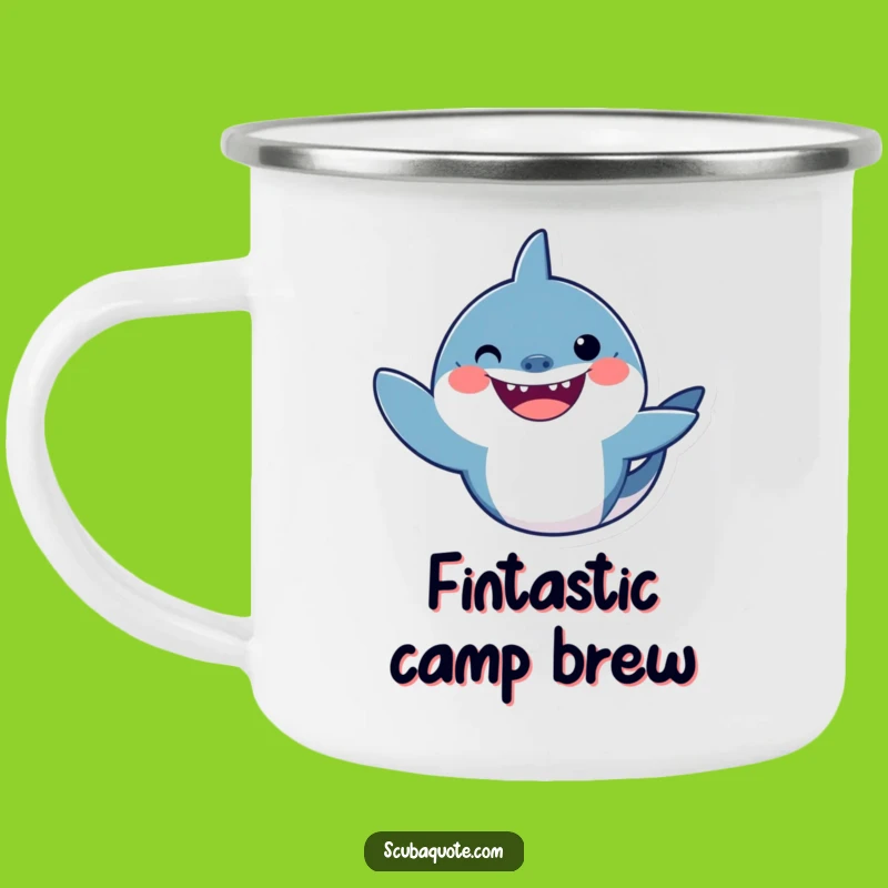 Funny Shark Wave Camping Mug: Your Rugged, Humorous Outdoor Companion