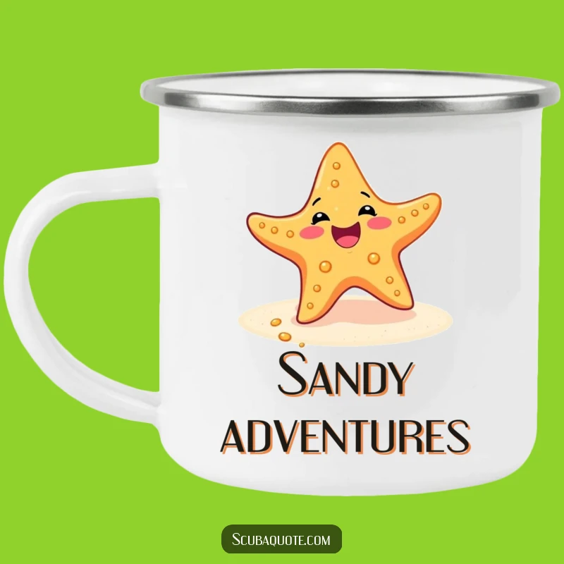 Funny Starfish Camping Mug: Joyful Wiggler's Beach Brew Holder