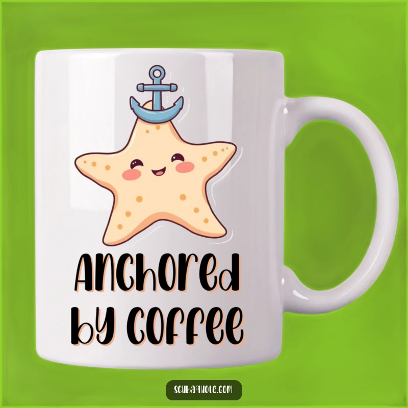 Funny Starfish Anchor Mug: Comical Beach Lover Gift for Nautical Humor Enthusiasts
