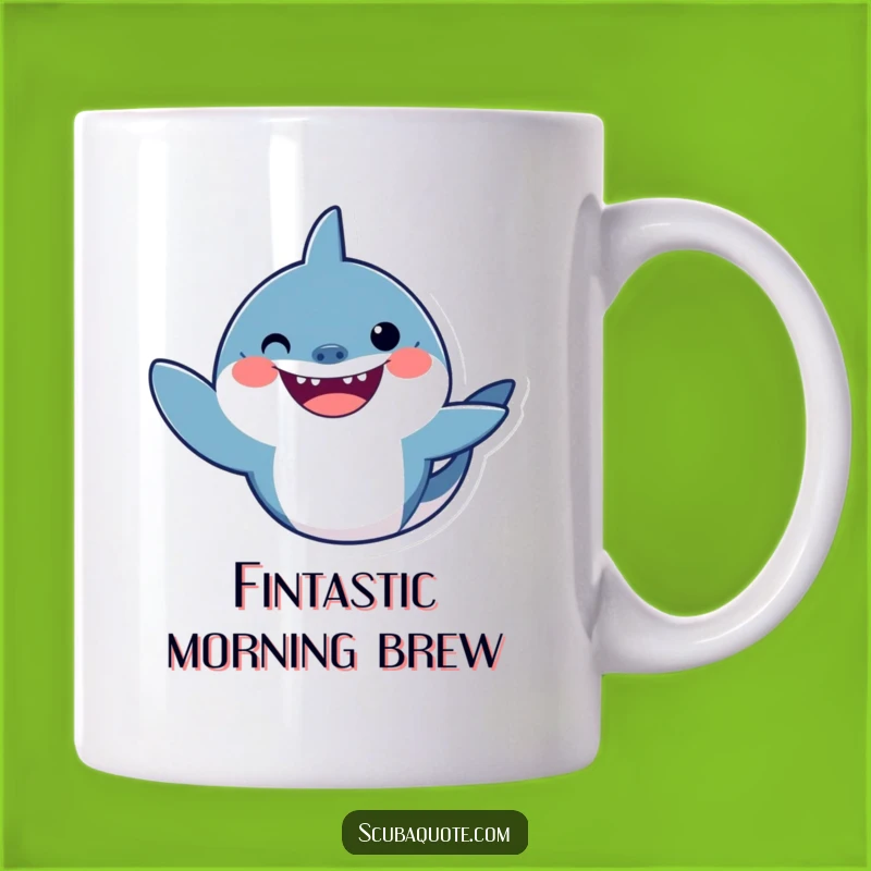 Funny Shark Wave Mug: Adorable Ocean Friend, Perfect Humorous Gift for Shark Lovers