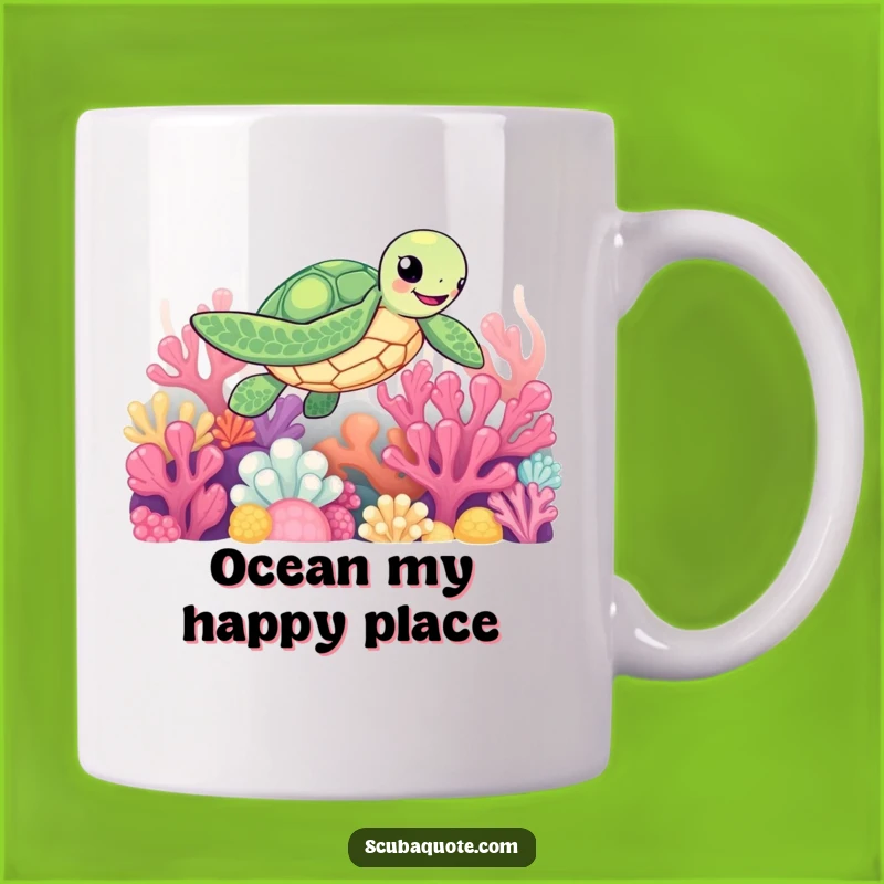 Funny Sea Turtle Coral Mug: A Happy Paddler's Perfect Funny Gift