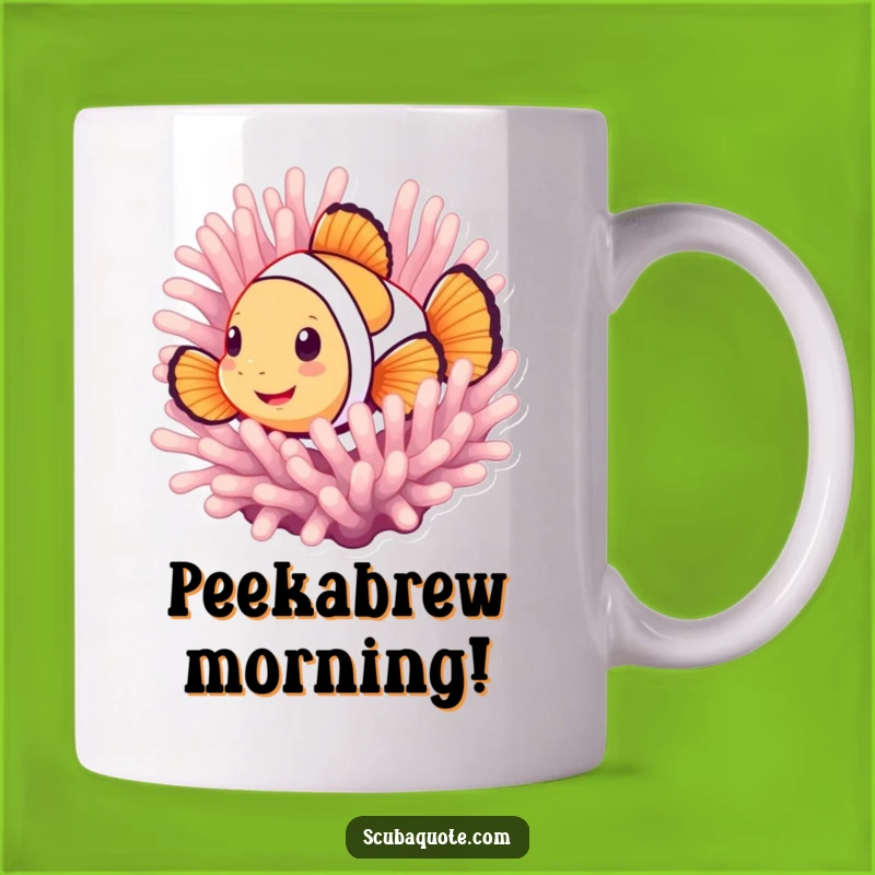 Funny Smiling Clownfish Mug - Adorable Peek-a-Boo Ocean Gift for Fish Lovers