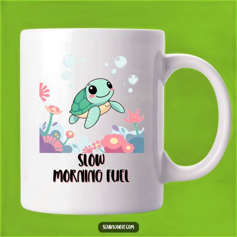 Funny Sea Turtle Mug: Cheerful Swimmer's Calm Underwater Journey Gift