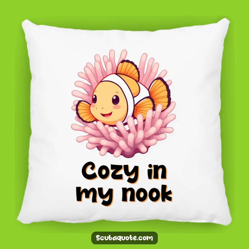 Funny Smiling Clownfish Pillow - Soft Peek-a-Boo Ocean Cushion, Cozy Humorous Gift