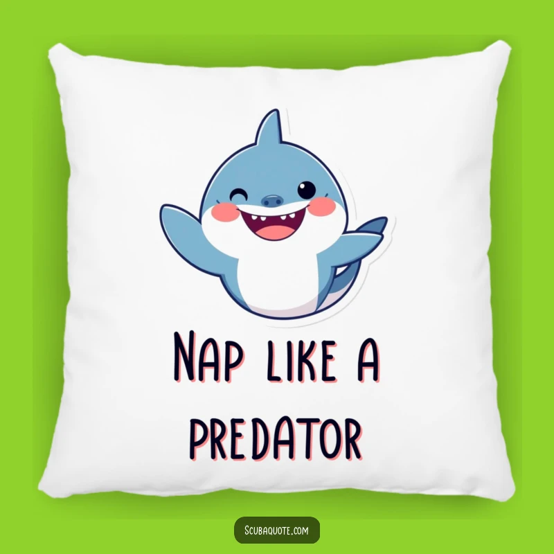 Funny Shark Wave Pillow: Cozy Comfort with a Humorous Ocean Greeting
