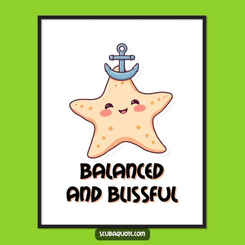 Funny Starfish Anchor Digital Art: Instant Downloadable Beachy Decor