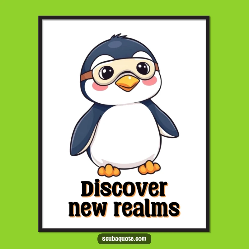 Funny Penguin Explorer Digital Art - Printable Wall Decor for Adventurers