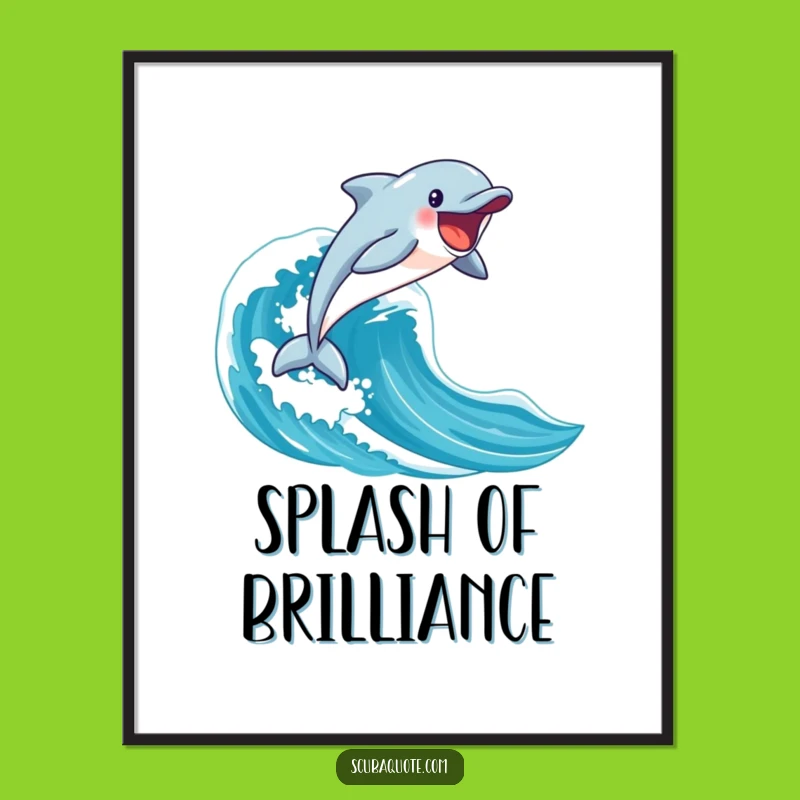 Funny Dolphin Wave Digital Art: Instant Ocean Enthusiasm