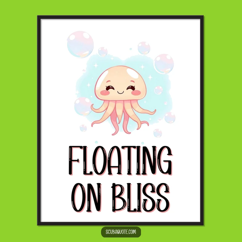 Funny Giggling Jellyfish Digital Art Print: Instant Bubbly Charm