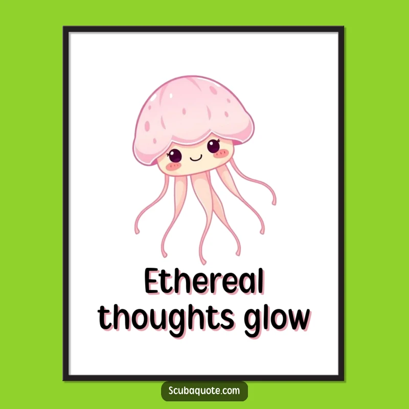 Funny Jellyfish Glow Digital Art: Instant Serene Ocean Vibes