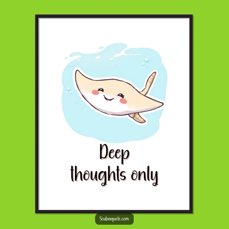 Funny Stingray Digital Art: Gliding Grace, Perfect Humorous Gift Print