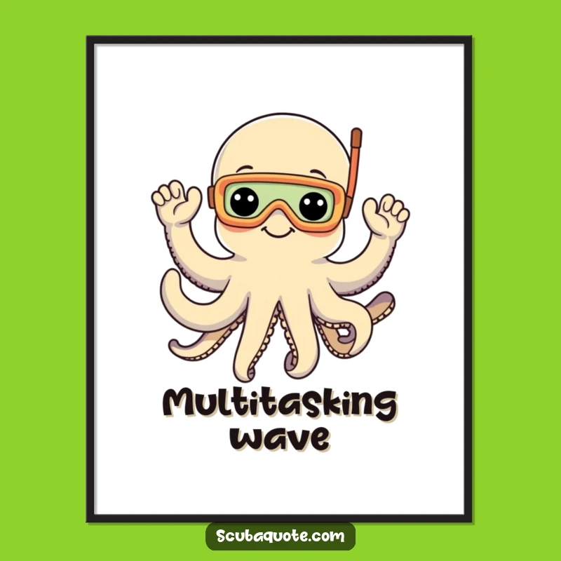 Instant Funny Octopus Snorkel Art: Bring Ocean Fun to Your Walls