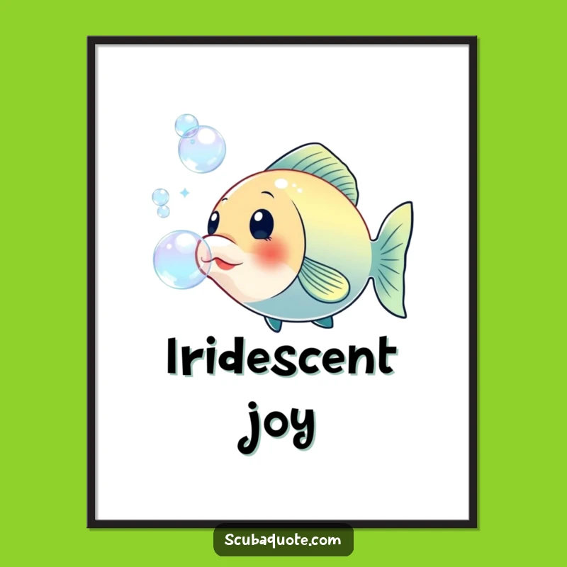 Funny Fish Bubble Digital Print: Instant Underwater Cheer, Artistic Funny Gift Download