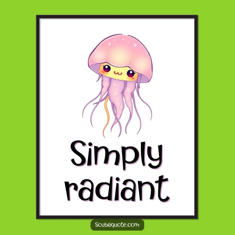 Funny Glowing Jellyfish Digital Art: Enchant Your Space with Luminescent Humor