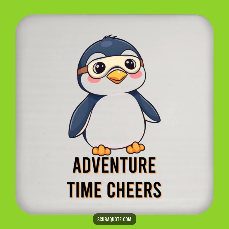 Funny Penguin Explorer Drink Coaster - Whimsical Table Protector