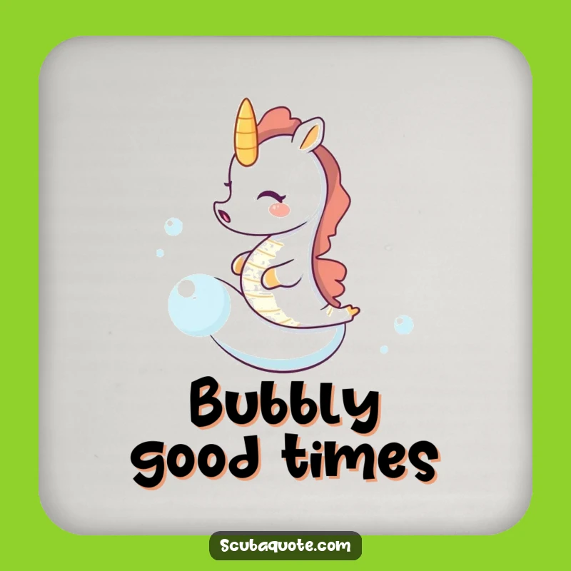 Funny Seahorse Bubble Drink Coaster: Protect Surfaces with Ocean Humor