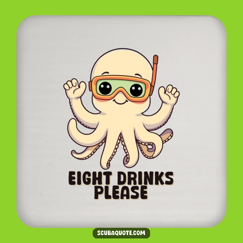 Funny Octopus Snorkel Coaster Set: Protect Surfaces with Aquatic Fun