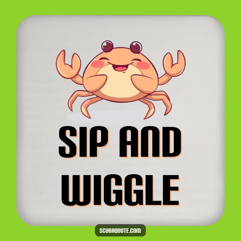 Funny Giggling Crab Coaster Set - Playful Crustacean Claw Wiggle Drink Protect, Humorous Gift