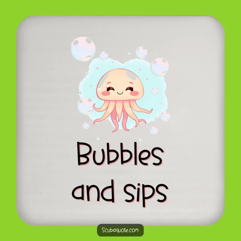 Funny Giggling Jellyfish Drink Coaster: Add Bubbles to Your Table
