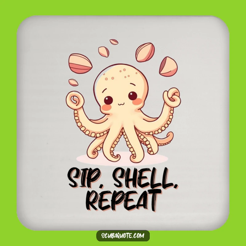 Funny Octopus Drink Coaster: Protect Surfaces with Juggling Shells - Unique Gift!