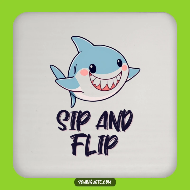 Funny Shark Somersault Coaster Set: Protect Surfaces with Ocean Fun