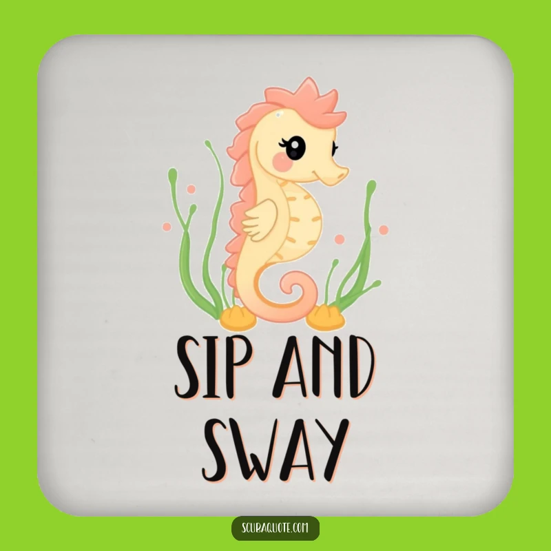 Funny Happy Seahorse Coaster Set - Graceful Ocean Drink Protect, Humorous Marine Gift