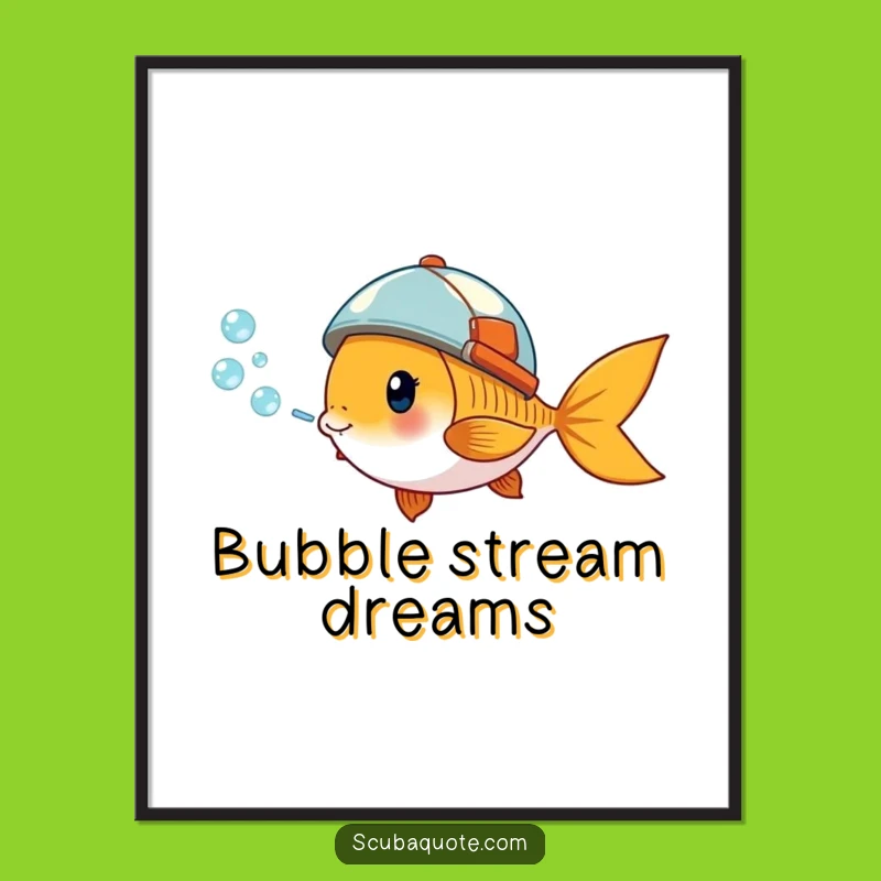 Funny Goldfish Helmet Poster: Quirky Wall Art for Aquatic Lovers