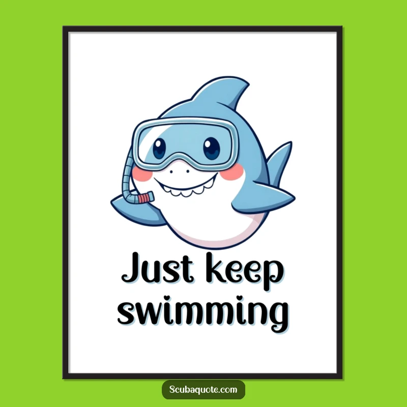 Funny Snorkeler Shark Poster: Add a Friendly Wave of Humor to Your Walls