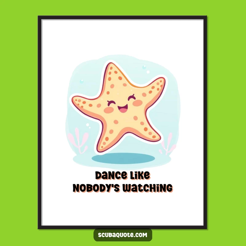 Funny Starfish Dance Poster: Bring Aquatic Merriment to Your Walls