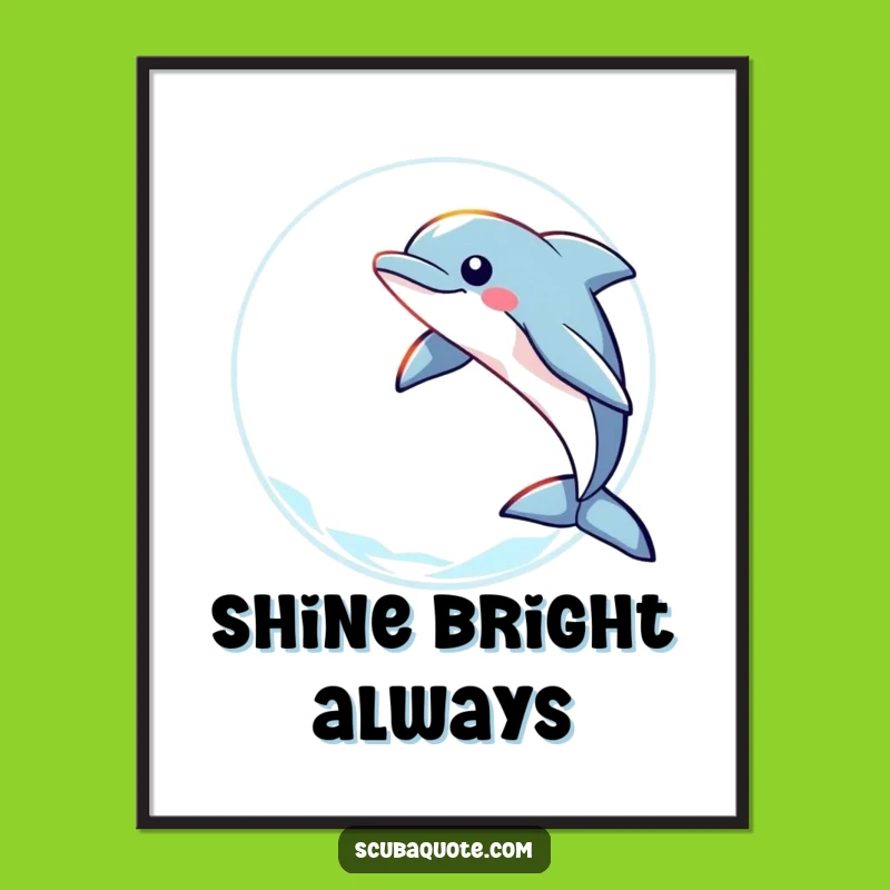 Funny Dolphin Leap Art Poster: Bring Joyful Ocean Energy to Your Walls