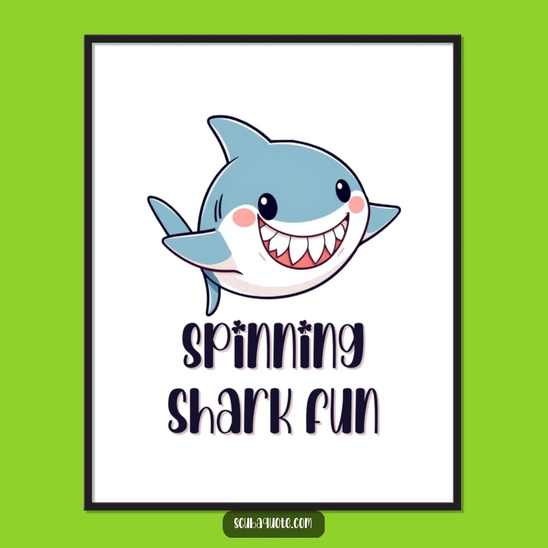 Funny Shark Somersault Poster: Quirky Wall Art for Ocean Enthusiasts