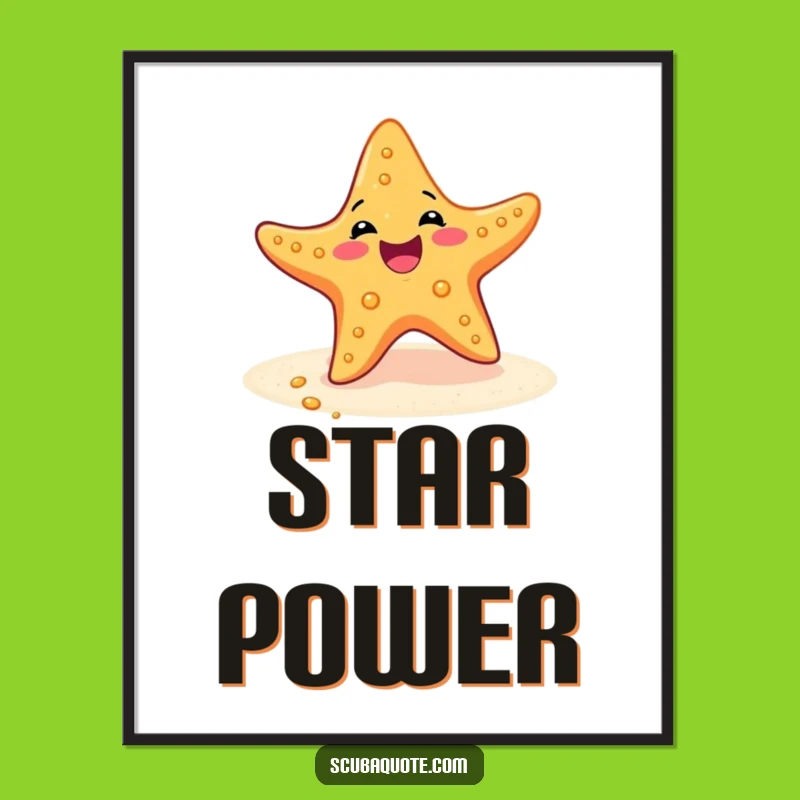 Funny Starfish Poster: Joyful Wiggler's Vibrant Beach Art