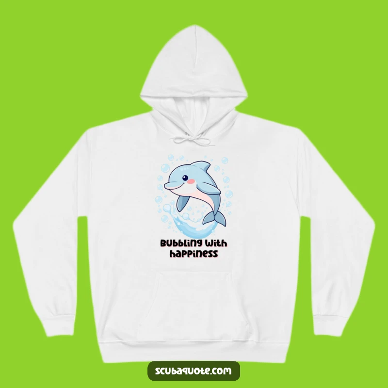 Funny Dolphin Bubble Hoodie: Cozy Ocean Pal, Warm Funny Gift for Dreamers