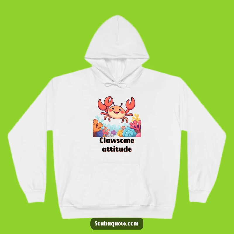 Cozy Funny Crab Hoodie: Smiling Navigator's Warm Reef Embrace