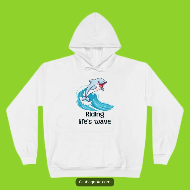 Cozy Dolphin Wave Hoodie: Funny & Enthusiastic Ocean Comfort
