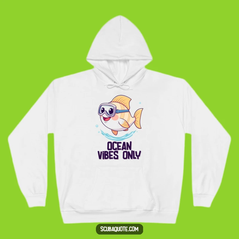 Cozy Funny Diving Fish Hoodie: Happy Swimmer's Warm Underwater Hug